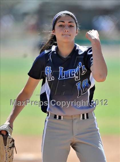 Thumbnail 3 in Redlands East Valley vs St. Lucy's (Brea Tournament) photogallery.