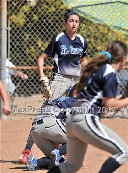 Thumbnail 1 in Redlands East Valley vs St. Lucy's (Brea Tournament) photogallery.