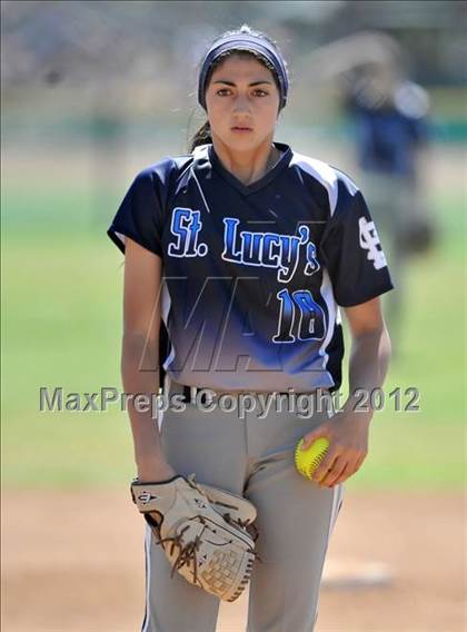 Thumbnail 2 in Redlands East Valley vs St. Lucy's (Brea Tournament) photogallery.
