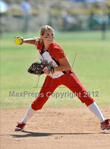 Thumbnail 3 in Redlands East Valley vs St. Lucy's (Brea Tournament) photogallery.