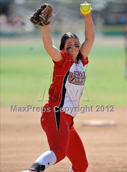 Thumbnail 2 in Redlands East Valley vs St. Lucy's (Brea Tournament) photogallery.
