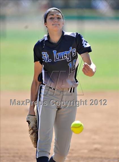 Thumbnail 1 in Redlands East Valley vs St. Lucy's (Brea Tournament) photogallery.
