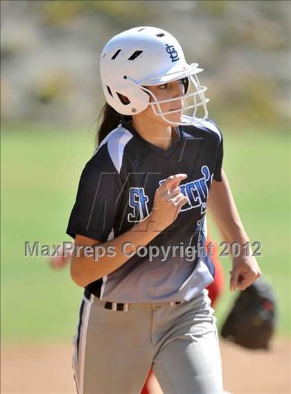 Thumbnail 3 in Redlands East Valley vs St. Lucy's (Brea Tournament) photogallery.