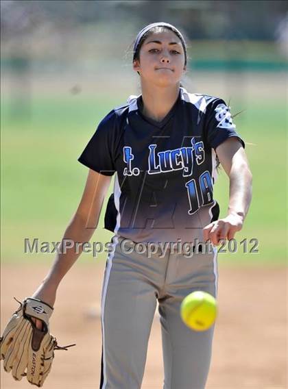 Thumbnail 2 in Redlands East Valley vs St. Lucy's (Brea Tournament) photogallery.