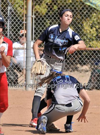 Thumbnail 2 in Redlands East Valley vs St. Lucy's (Brea Tournament) photogallery.