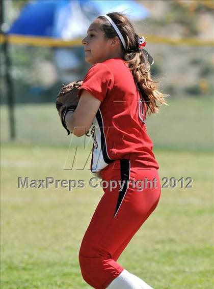 Thumbnail 2 in Redlands East Valley vs St. Lucy's (Brea Tournament) photogallery.