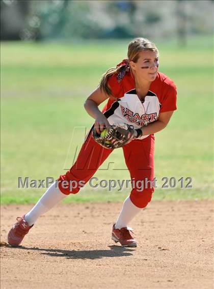 Thumbnail 3 in Redlands East Valley vs St. Lucy's (Brea Tournament) photogallery.