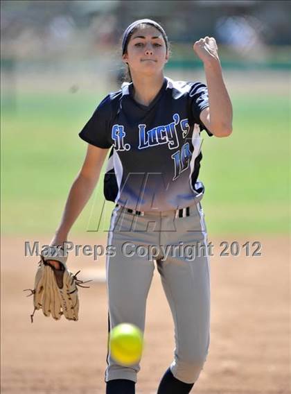 Thumbnail 2 in Redlands East Valley vs St. Lucy's (Brea Tournament) photogallery.