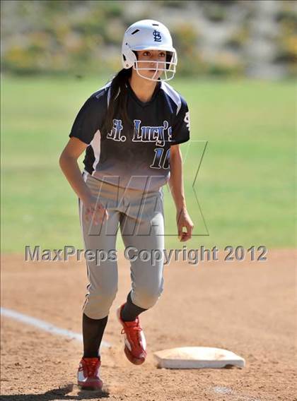 Thumbnail 1 in Redlands East Valley vs St. Lucy's (Brea Tournament) photogallery.