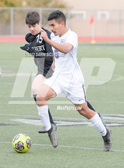 Thumbnail 2 in Queen Creek vs. Gilbert (Coyote Classic Soccer Tournament) photogallery.