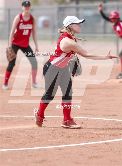 Thumbnail 1 in  Leading Edge Academy - GEC vs. San Carlos (Chandler Prep Softball Classic) photogallery.