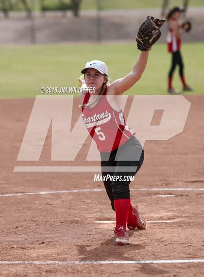 Thumbnail 2 in  Leading Edge Academy - GEC vs. San Carlos (Chandler Prep Softball Classic) photogallery.