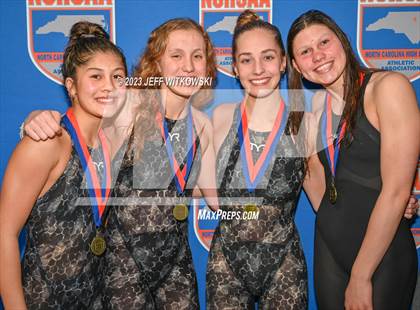 Thumbnail 2 in NCHSAA 4A State Swimming Championship Awards photogallery.