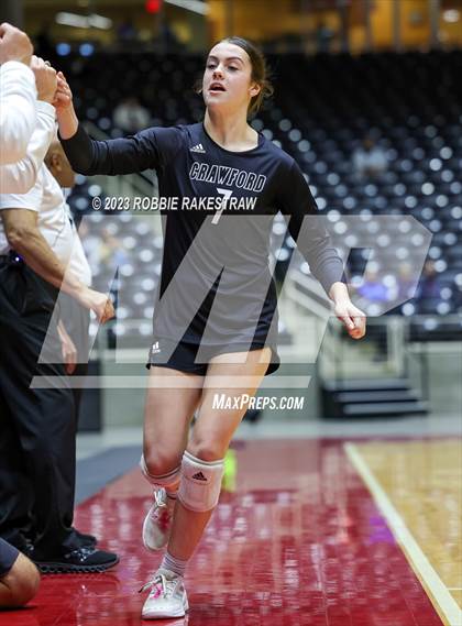 Thumbnail 1 in Crawford vs. Iola (UIL 2A Volleyball Final) photogallery.