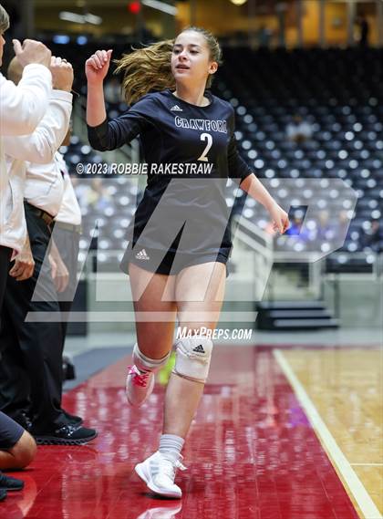 Thumbnail 3 in Crawford vs. Iola (UIL 2A Volleyball Final) photogallery.