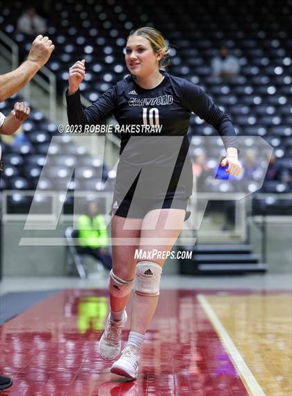 Thumbnail 3 in Crawford vs. Iola (UIL 2A Volleyball Final) photogallery.