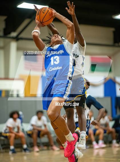 Thumbnail 1 in Wayne Preparatory Academy vs. Fayetteville Christian (Veterans Showcase 2025) photogallery.