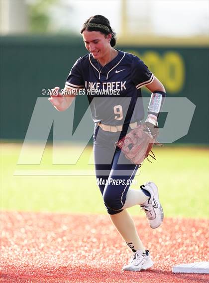 Thumbnail 3 in Bastrop vs. Lake Creek (UIL Softball 5A Region III Area) photogallery.