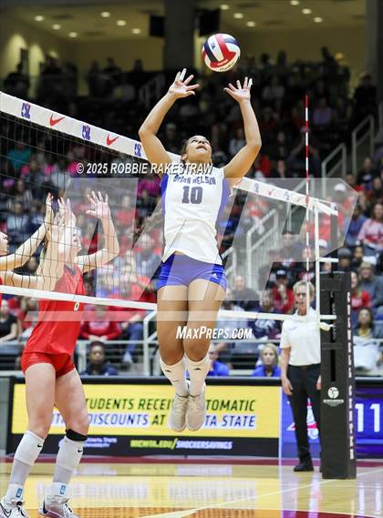 Thumbnail 3 in Byron Nelson vs. Dawson (UIL 6A D1 Volleyball Final) photogallery.