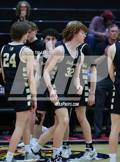 Thumbnail 3 in Shelbyville vs Whiteland (IHSAA 4A Sectional 14 Round 1) photogallery.