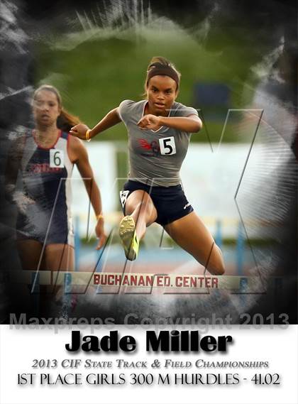 Thumbnail 1 in CIF State Track & Field Championships (Girls 300m Hurdles) photogallery.
