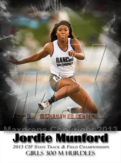 Thumbnail 1 in CIF State Track & Field Championships (Girls 300m Hurdles) photogallery.