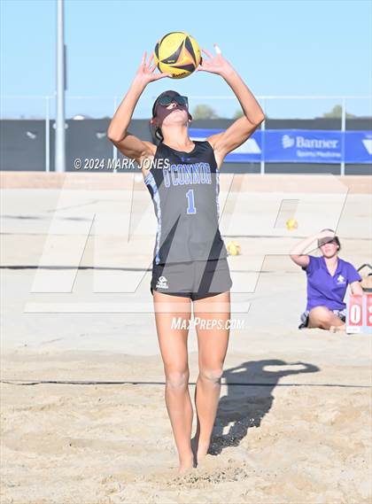 Thumbnail 1 in O'Connor vs. Notre Dame Prep (AIA DI Pairs Semifinal) photogallery.