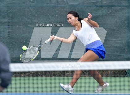 Thumbnail 2 in Rocklin vs. Cupertino (CIF NorCal Regional Team Tennis Championships) photogallery.