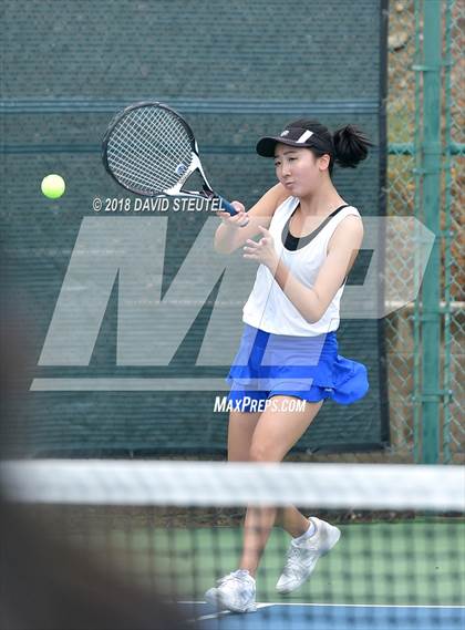 Thumbnail 1 in Rocklin vs. Cupertino (CIF NorCal Regional Team Tennis Championships) photogallery.