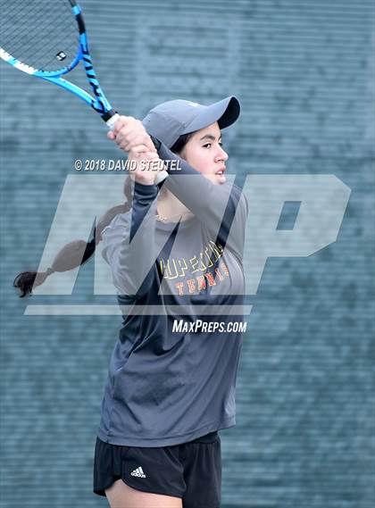 Thumbnail 2 in Rocklin vs. Cupertino (CIF NorCal Regional Team Tennis Championships) photogallery.