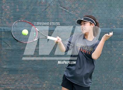 Thumbnail 1 in Rocklin vs. Cupertino (CIF NorCal Regional Team Tennis Championships) photogallery.