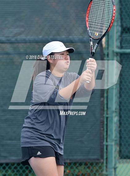 Thumbnail 3 in Rocklin vs. Cupertino (CIF NorCal Regional Team Tennis Championships) photogallery.