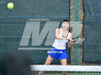 Thumbnail 3 in Rocklin vs. Cupertino (CIF NorCal Regional Team Tennis Championships) photogallery.
