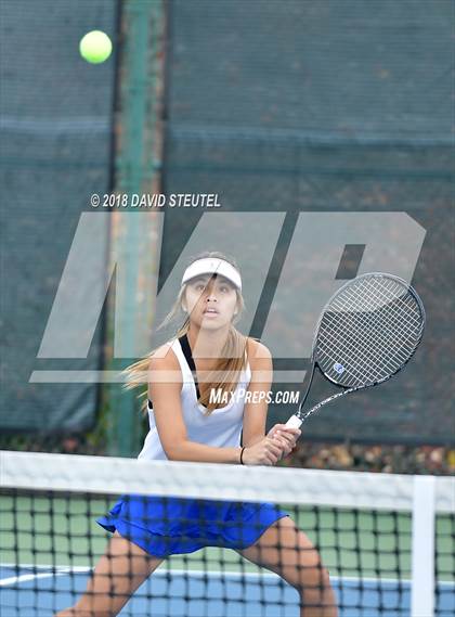 Thumbnail 3 in Rocklin vs. Cupertino (CIF NorCal Regional Team Tennis Championships) photogallery.