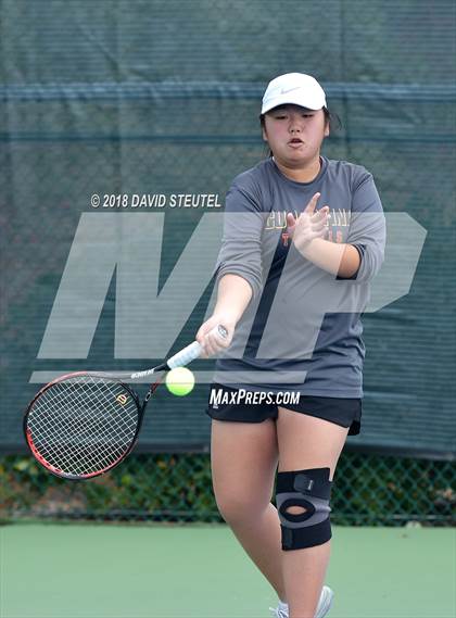 Thumbnail 3 in Rocklin vs. Cupertino (CIF NorCal Regional Team Tennis Championships) photogallery.