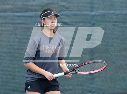 Thumbnail 1 in Rocklin vs. Cupertino (CIF NorCal Regional Team Tennis Championships) photogallery.