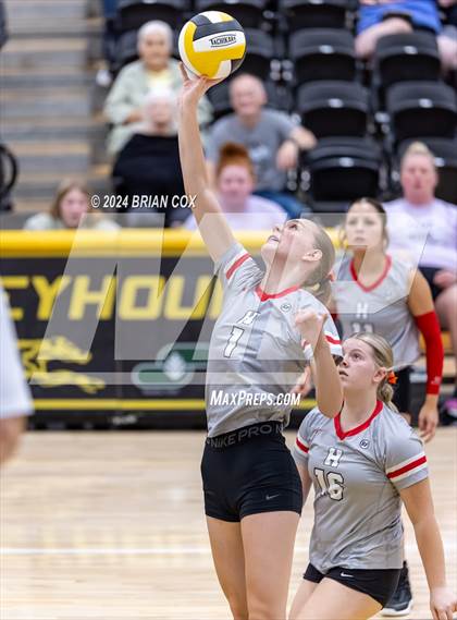 Thumbnail 2 in Highland vs Quitman (Salem Volleyball Tournament) photogallery.