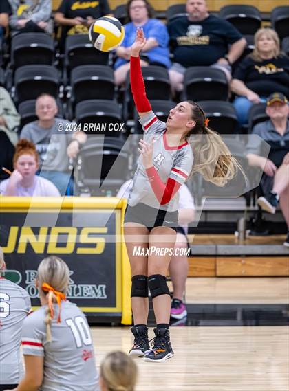 Thumbnail 3 in Highland vs Quitman (Salem Volleyball Tournament) photogallery.