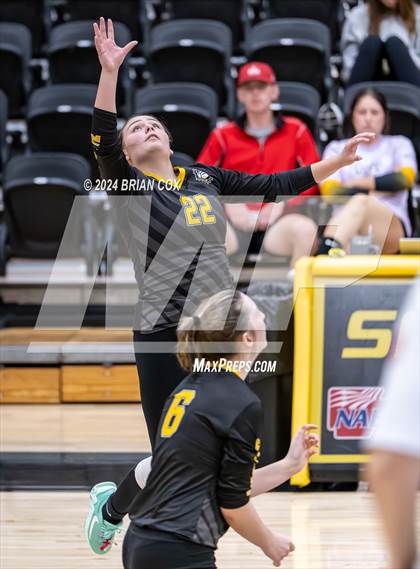 Thumbnail 2 in Highland vs Quitman (Salem Volleyball Tournament) photogallery.
