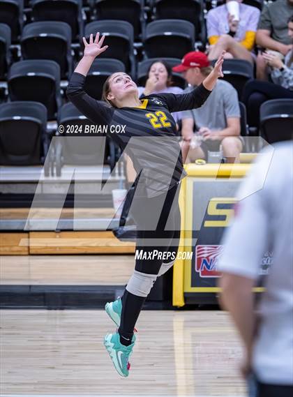 Thumbnail 3 in Highland vs Quitman (Salem Volleyball Tournament) photogallery.