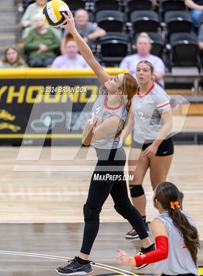 Thumbnail 3 in Highland vs Quitman (Salem Volleyball Tournament) photogallery.