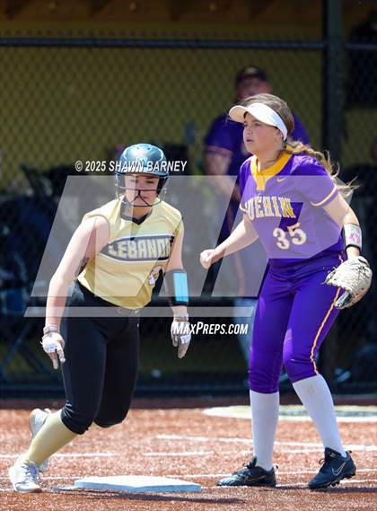 Thumbnail 1 in Lebanon vs. Guerin Catholic IHSAA Class 3A Softball S25 Sectional First Round photogallery.