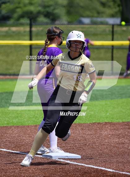 Thumbnail 3 in Lebanon vs. Guerin Catholic IHSAA Class 3A Softball S25 Sectional First Round photogallery.