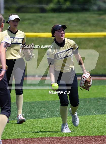 Thumbnail 3 in Lebanon vs. Guerin Catholic IHSAA Class 3A Softball S25 Sectional First Round photogallery.