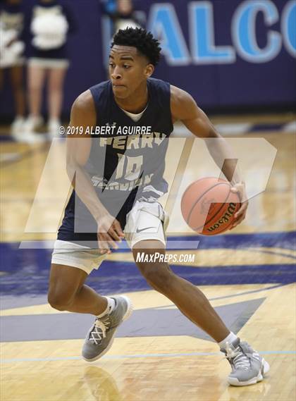 Thumbnail 3 in Perry Meridian vs. Decatur Central (IHSAA 4A 1st Round Playoff) photogallery.
