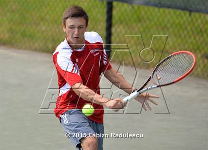 Thumbnail 2 in NCHSAA 4A Men Tennis Championships photogallery.
