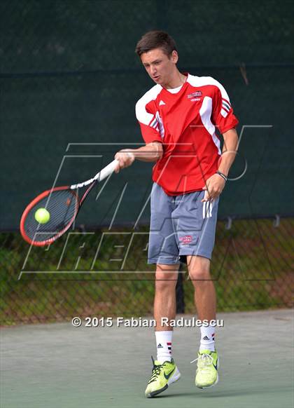 Thumbnail 3 in NCHSAA 4A Men Tennis Championships photogallery.
