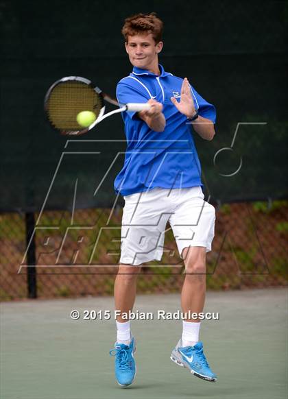 Thumbnail 3 in NCHSAA 4A Men Tennis Championships photogallery.