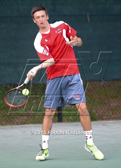 Thumbnail 1 in NCHSAA 4A Men Tennis Championships photogallery.