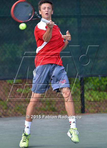 Thumbnail 3 in NCHSAA 4A Men Tennis Championships photogallery.